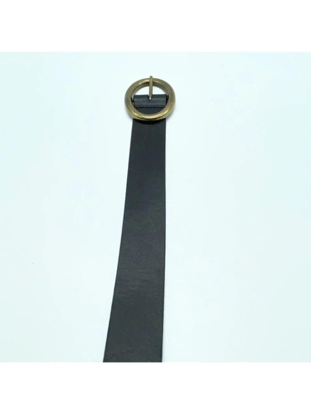 Banana Republic Black Cow Leather Belt Men's M Brass Buckle 39